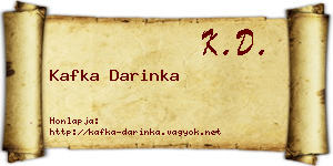 Kafka Darinka névjegykártya